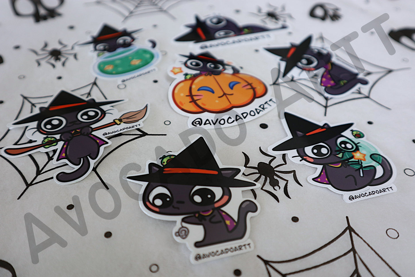 Cat Witch Cauldron Sticker