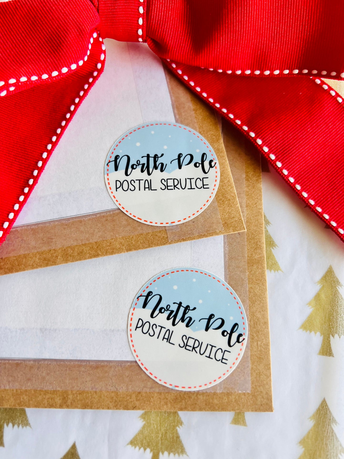 Christmas Circle Postal Stickers