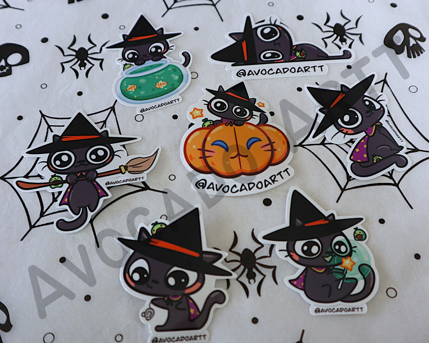Cat Witch Cauldron Sticker