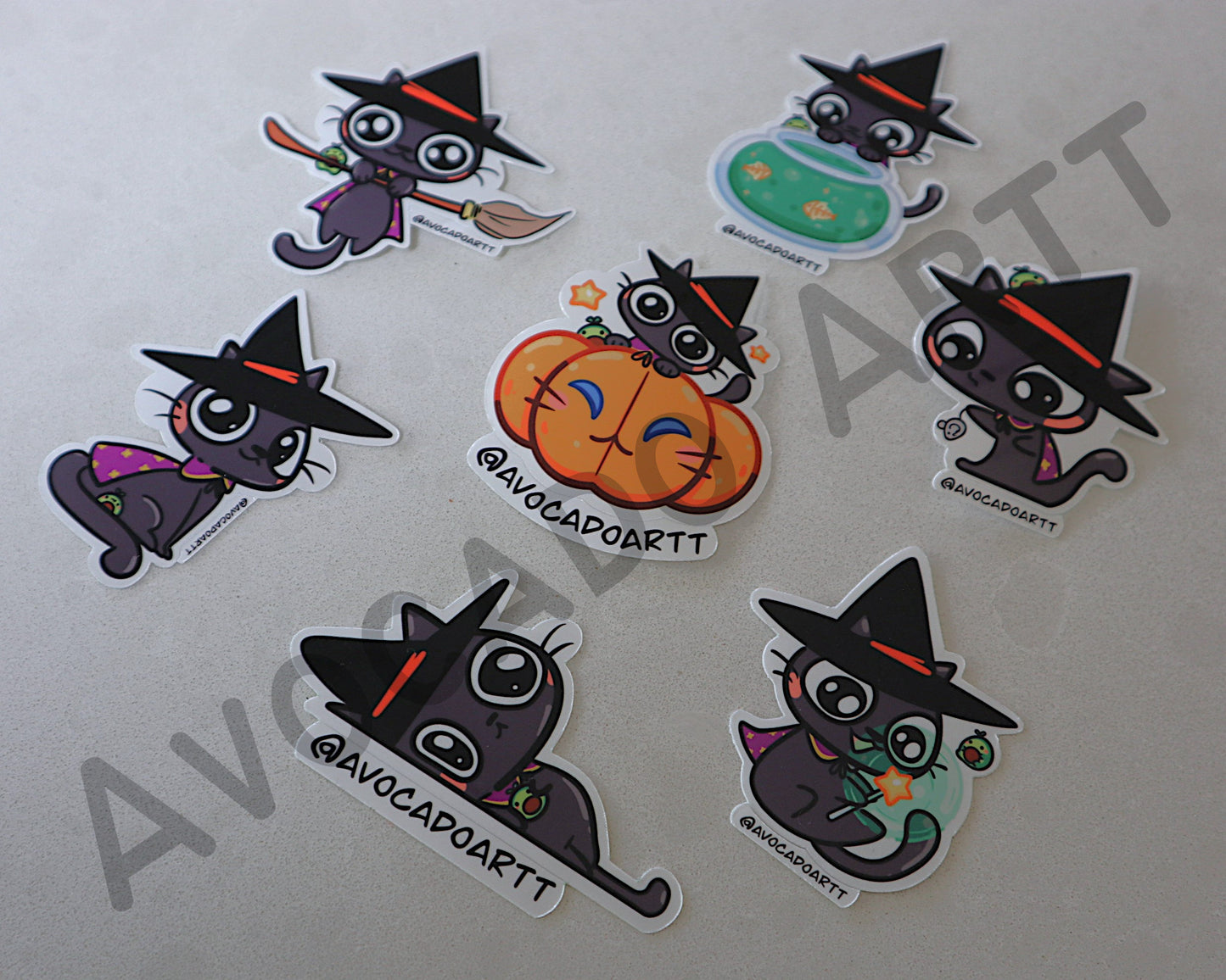 Cat Witch Cauldron Sticker