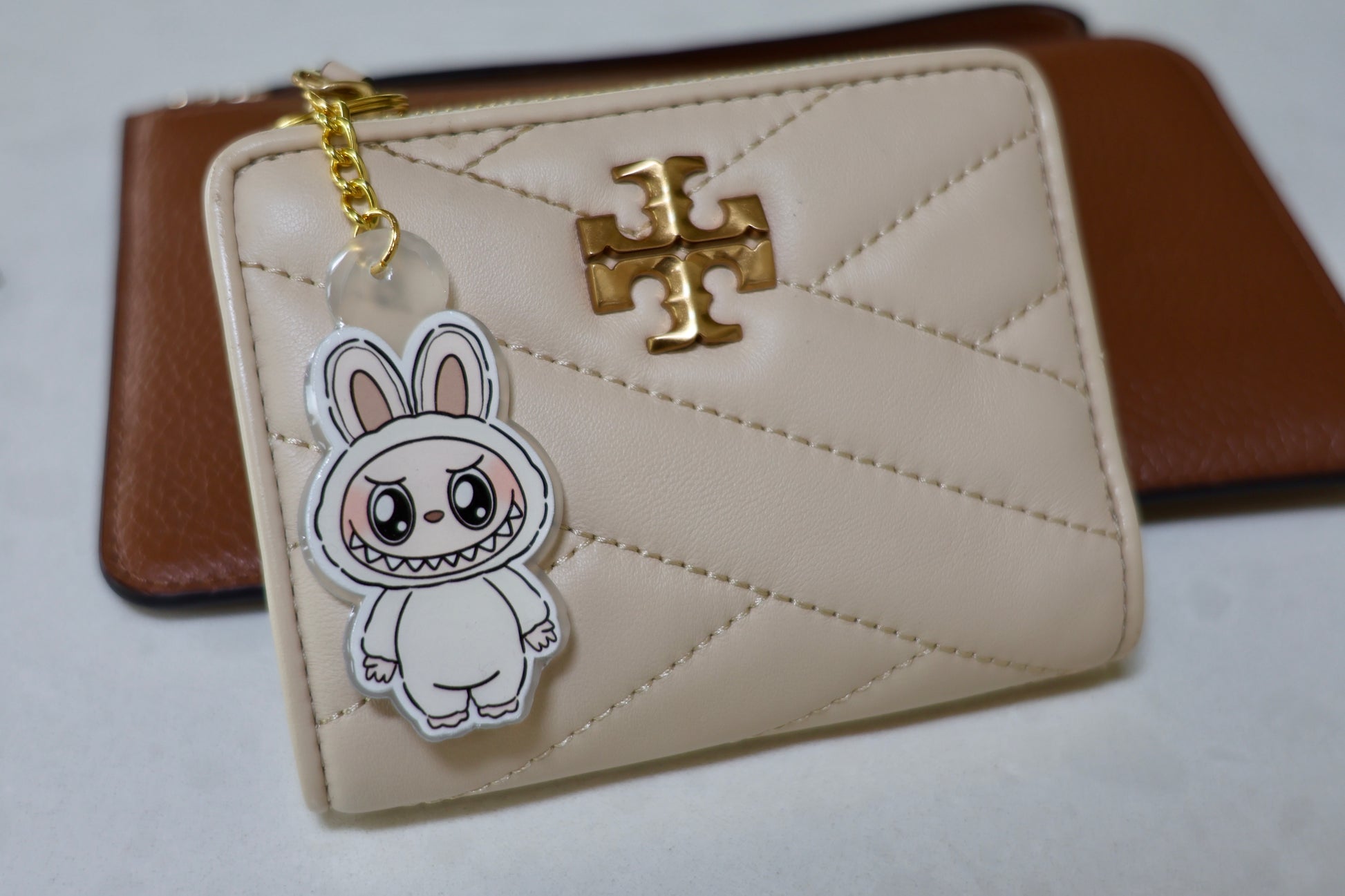 Handmade Labubu Keychain with gold chain by Avocado Artt