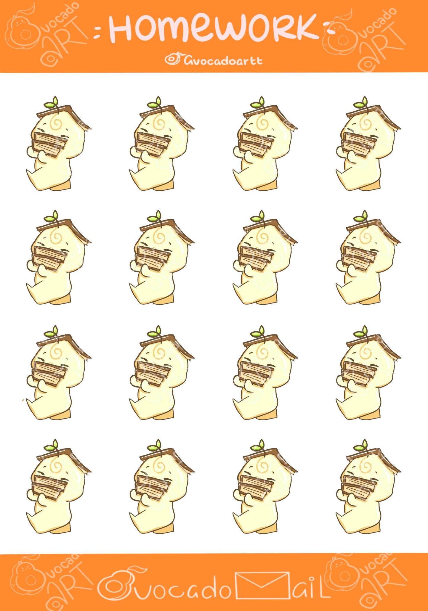 Planner Sticker sheet "Bobo Homework"