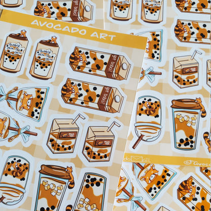 Summer Boba Sticker Sheet