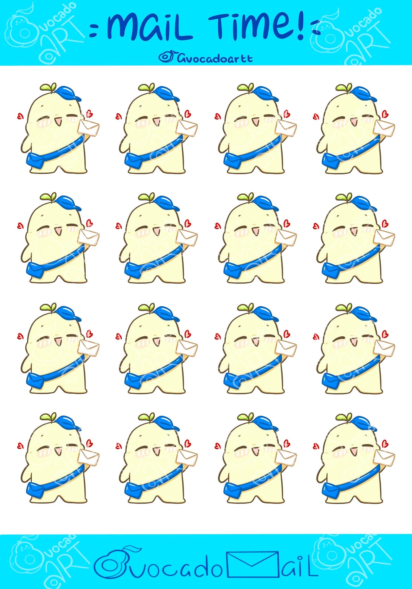 Planner Sticker sheet "Bobo Mail Time!"
