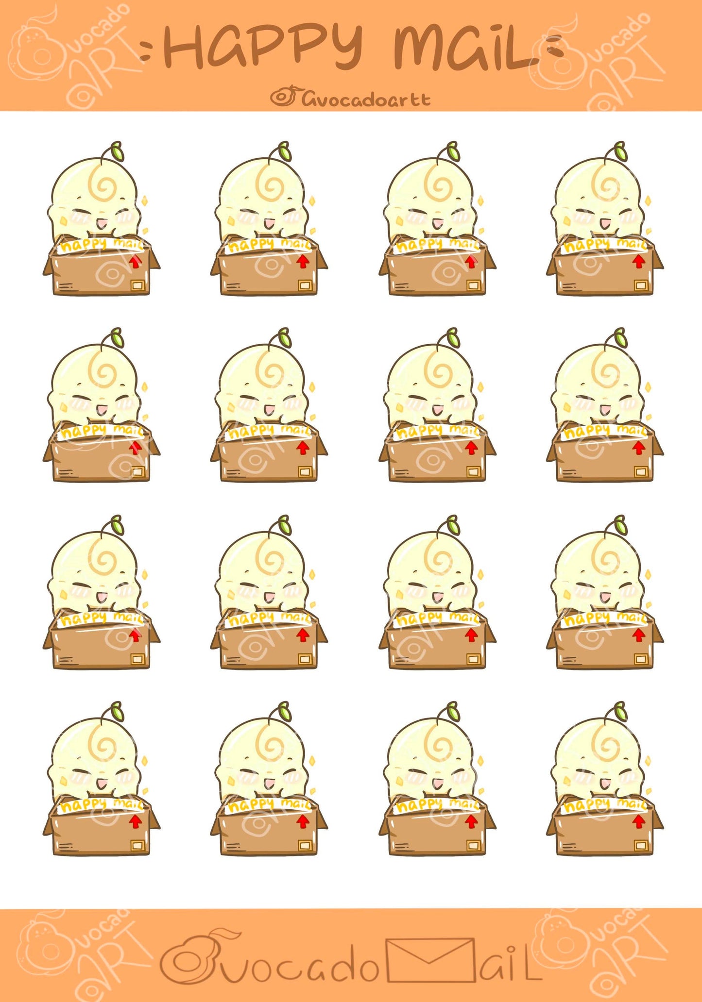 Planner Sticker sheet "Bobo Happy Mail"