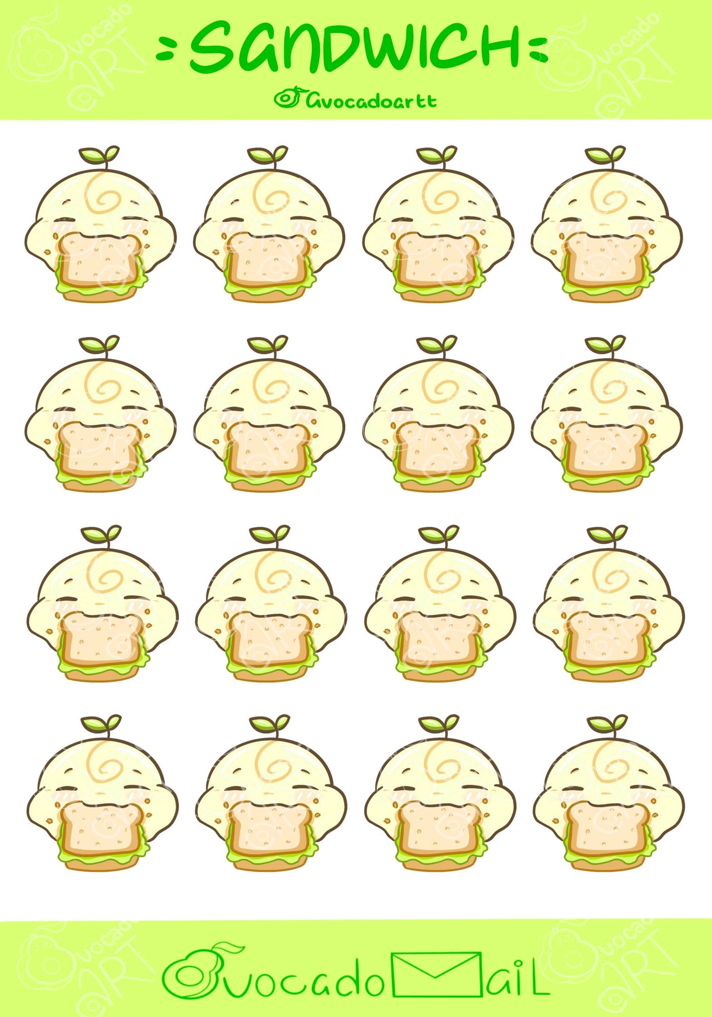 Planner Sticker sheet "Bobo Sandwich"