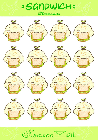 Planner Sticker sheet "Bobo Sandwich"