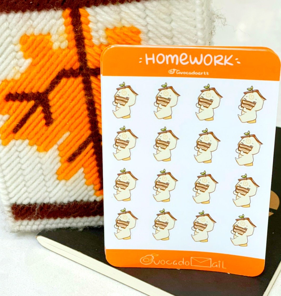 Planner Sticker sheet "Bobo Homework"