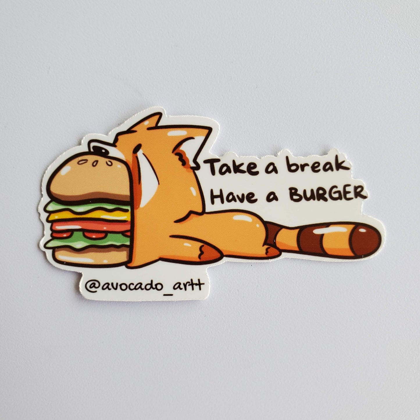 Take a break, have a burger sticker