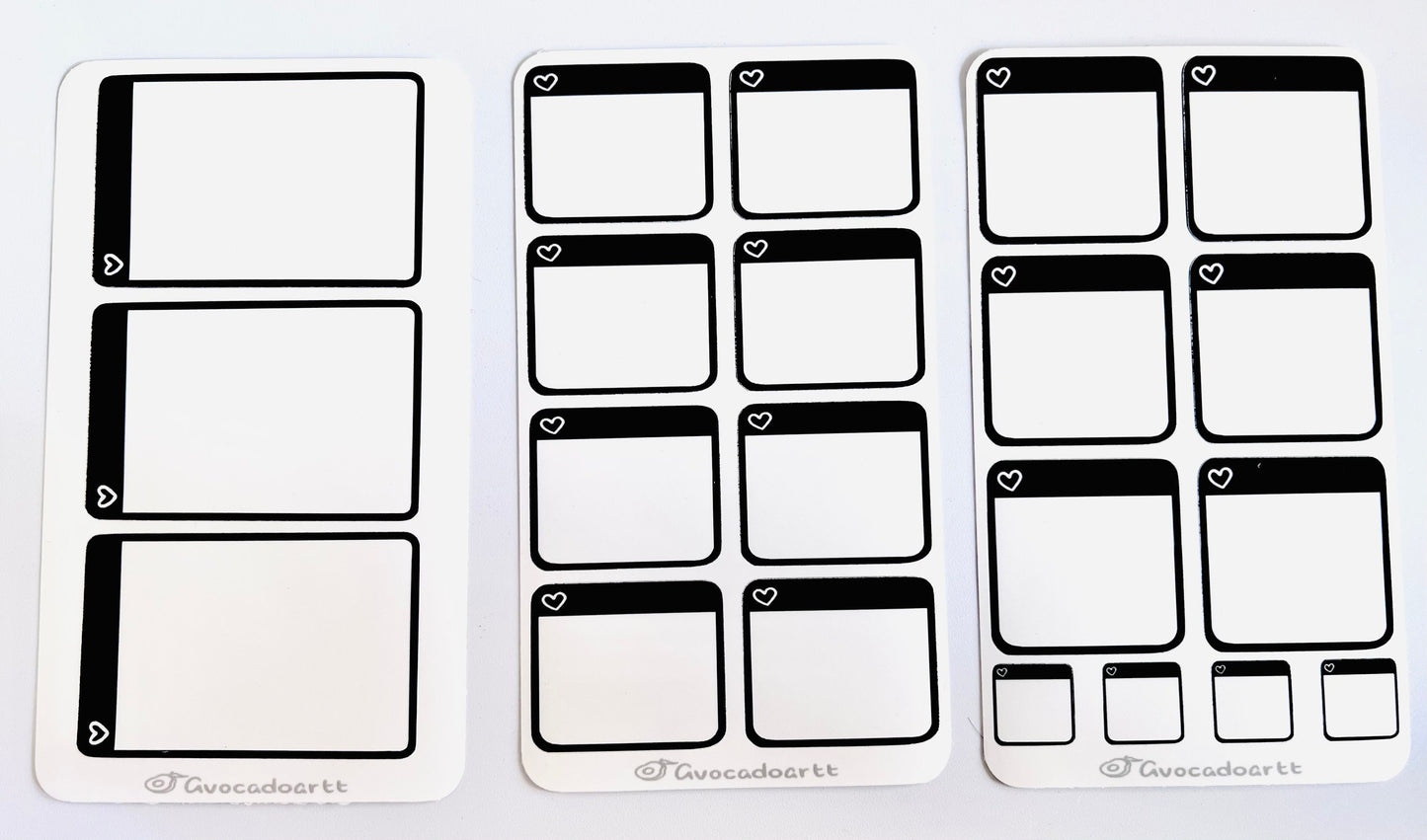 Black & White stickers: Planner stickers, Chibi stickers, Journal stickers, stationary, sticker sheet, die cut stickers, polaroid.