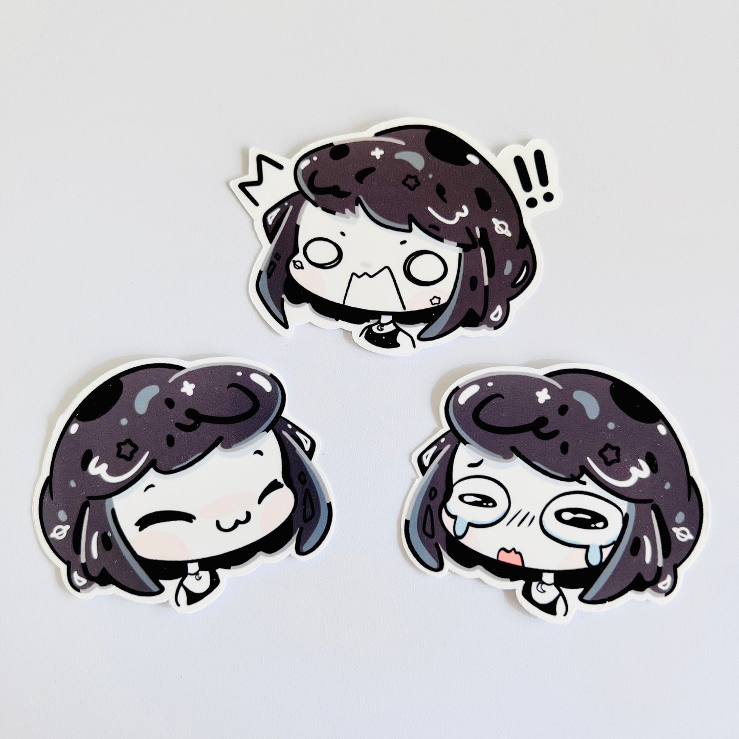 Black & White stickers: Planner stickers, Chibi stickers, Journal stickers, stationary, sticker sheet, die cut stickers, polaroid.