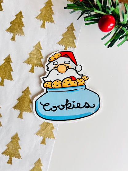 Santa Cookie Jar Sticker