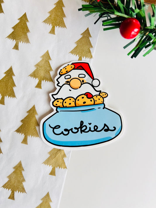 Santa Cookie Jar Sticker