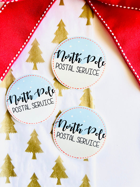 Christmas Circle Postal Stickers