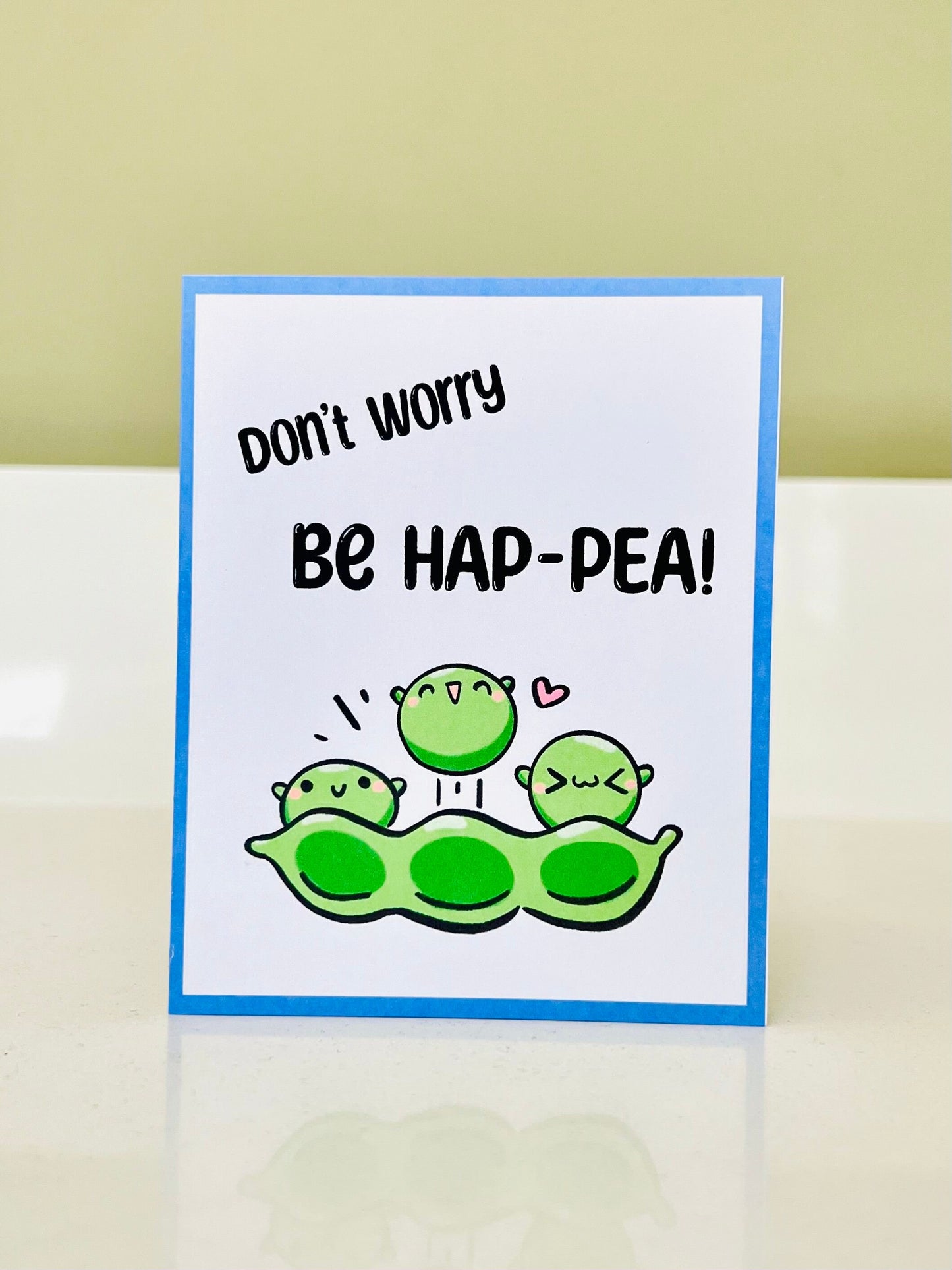 "Don't Worry Be Hap-pea" Card