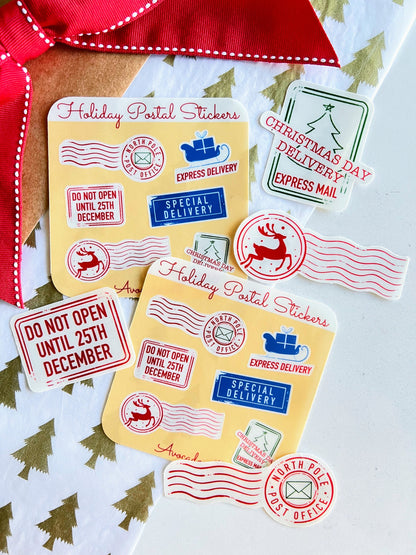 Christmas Postal Mail sticker sheets