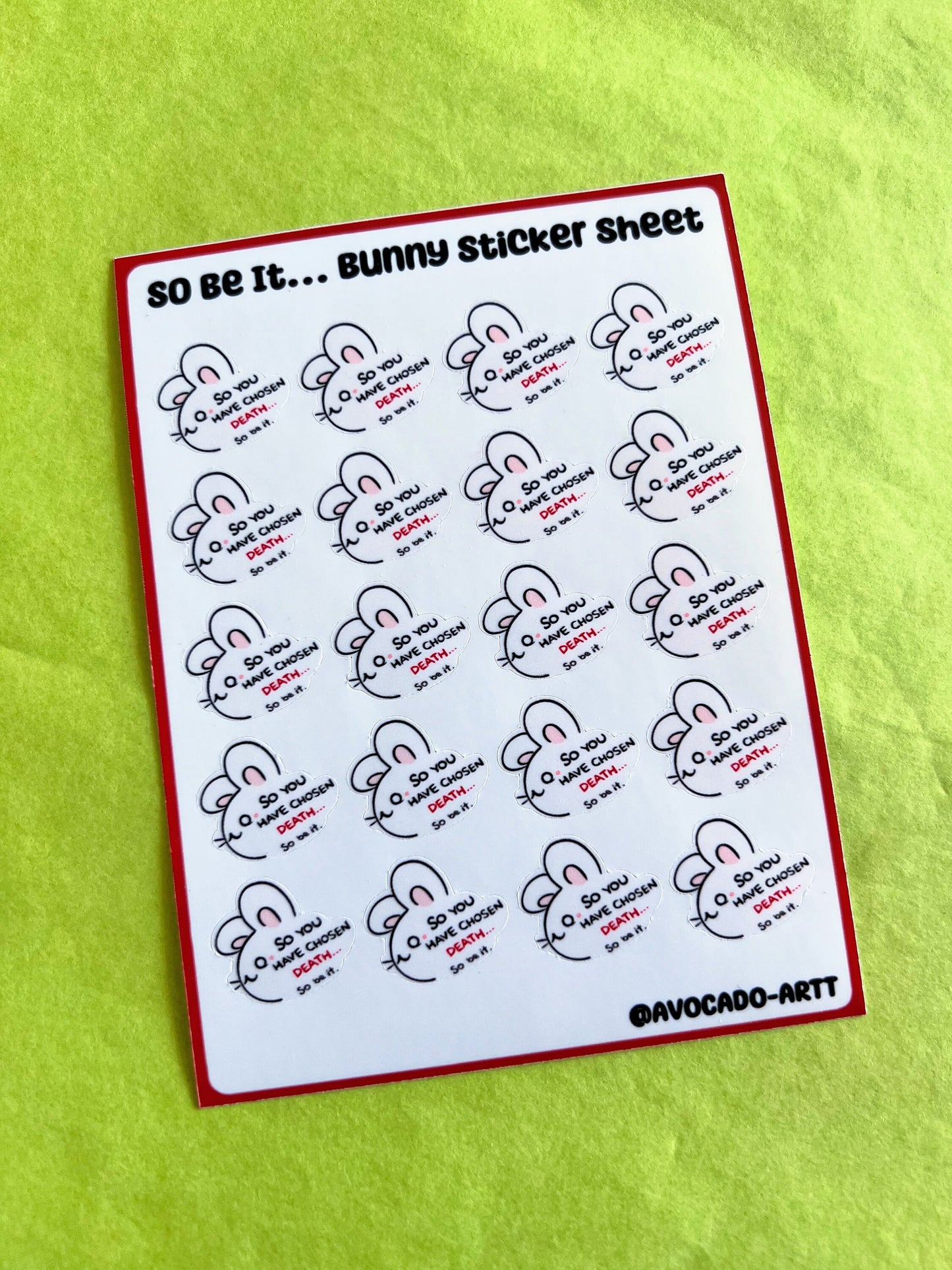 Bunny Sticker Sheet
